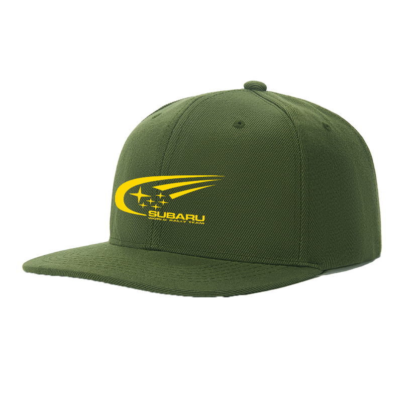 Flat Brim Baseball Cap Subaru World Rally Team Logo Print Streetwear Underground Skate Style for Basketball Court Skate Park Urban Riders Racers and Street Culture Enthusiasts