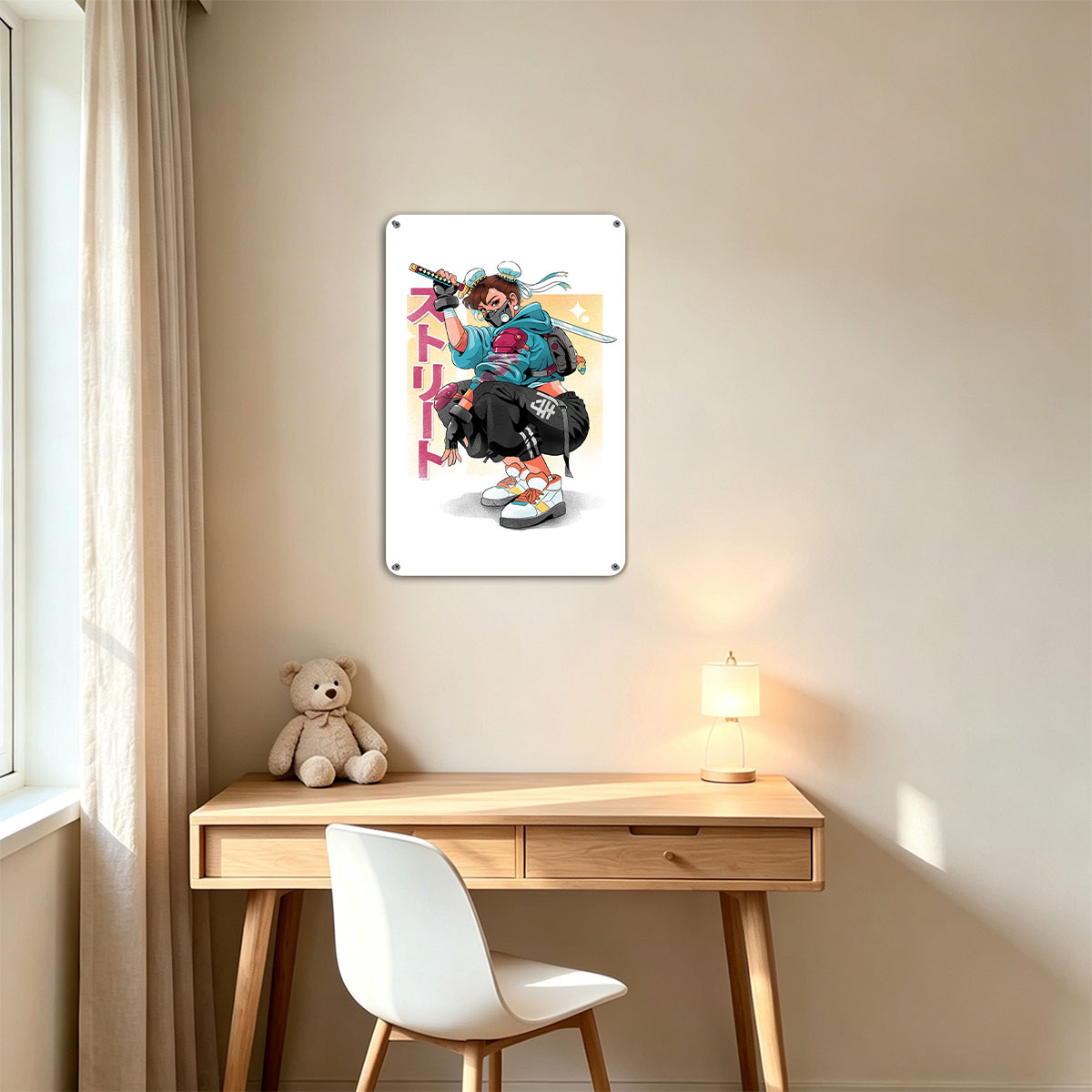 Street Fighter Character with Sword and Mask - painting