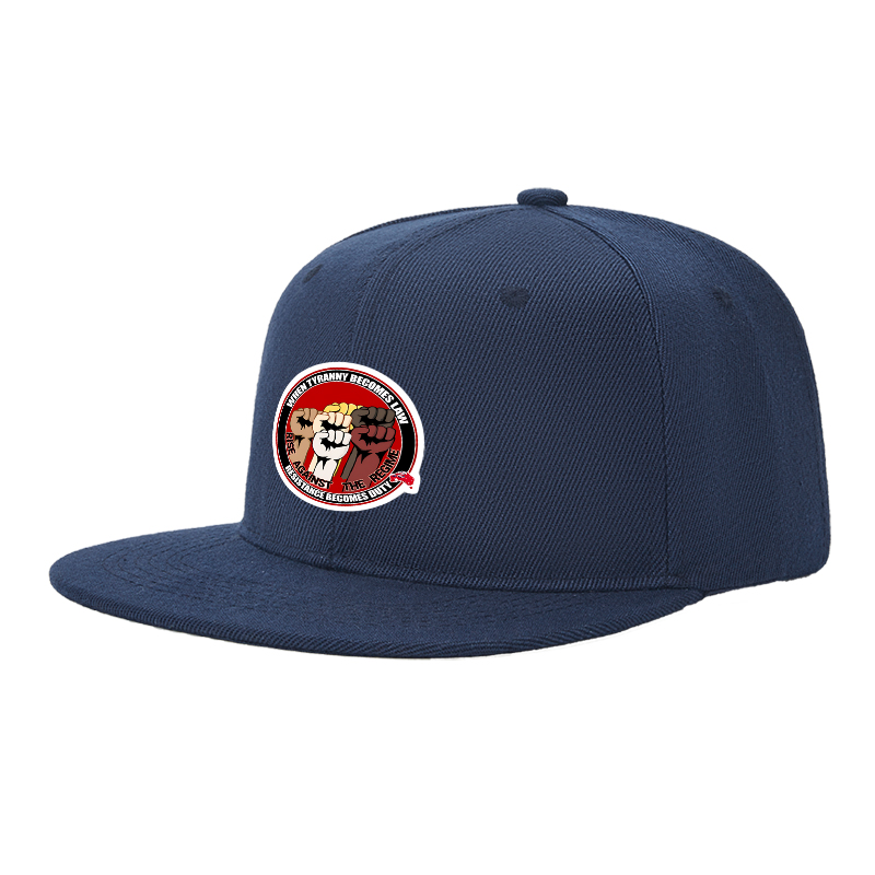 Flat Brim Baseball Cap Rise Against The Regime Fist Print Streetwear Underground Skate Style For Basketball Court Skate Park Urban Activist Skater Hip Hop Artist