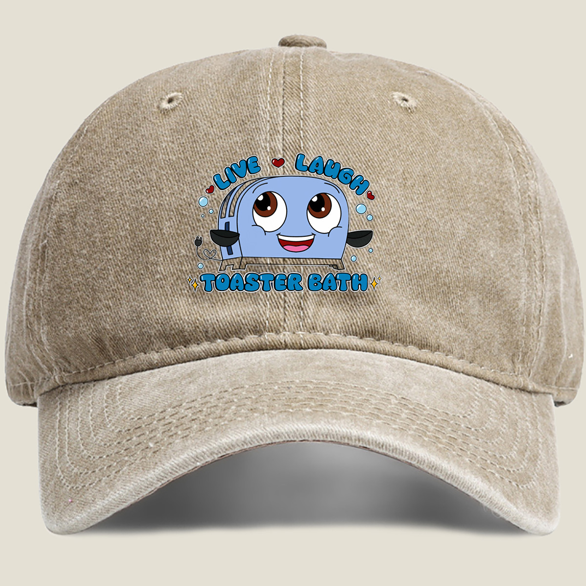 Live Laugh Toaster Bath - Washed Denim - Baseball Cap