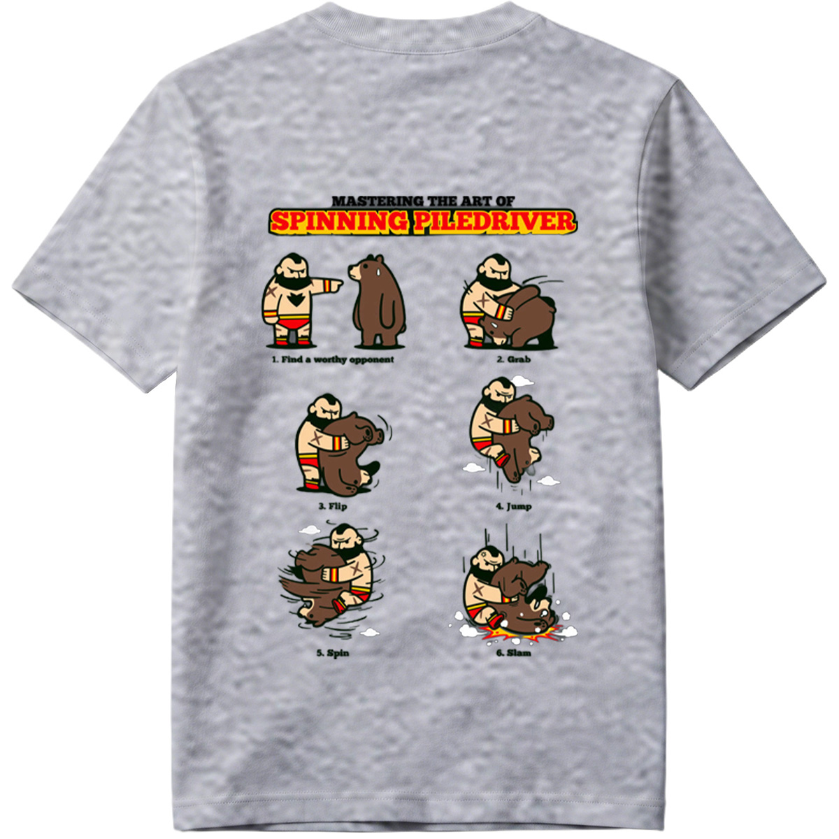 Mastering the Art of Spinning Piledriver: Wrestler vs Bear - Tee