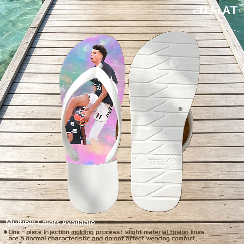 Victor Wembanyama Basketball Player with Unicorn Theme -  flip-flops