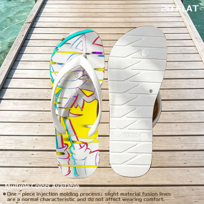 Sonic the Hedgehog in Neon Glitch Art Style -  flip-flops