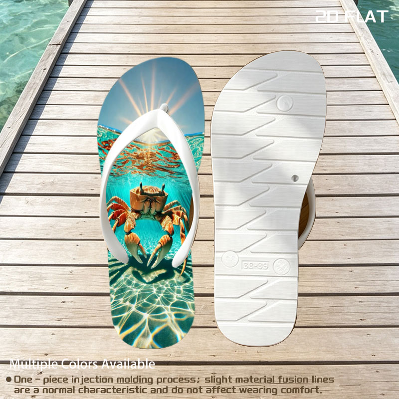 Crab in Sunlit Waters -  flip-flops