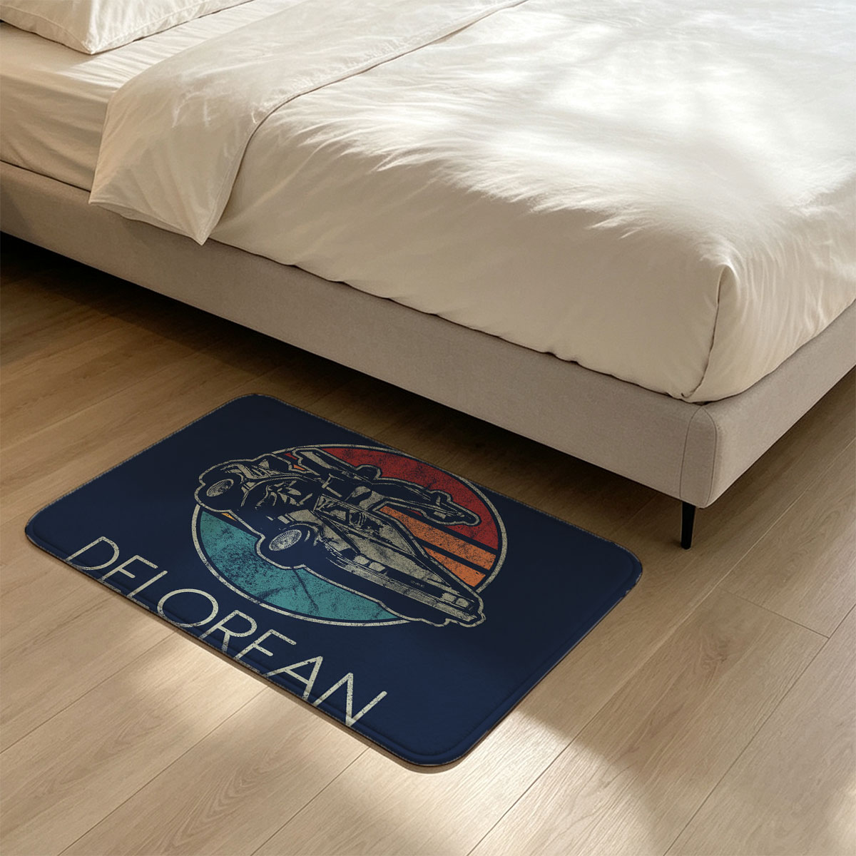 Delorean Time Machine - Back to the Future Icon - Flannel floor mat