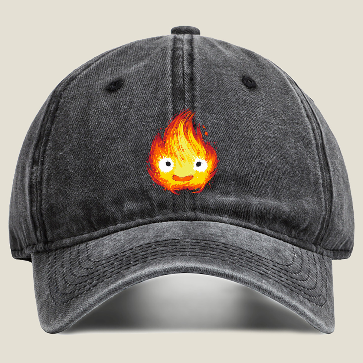 Fire Elemental Character - Washed Denim - Baseball Cap