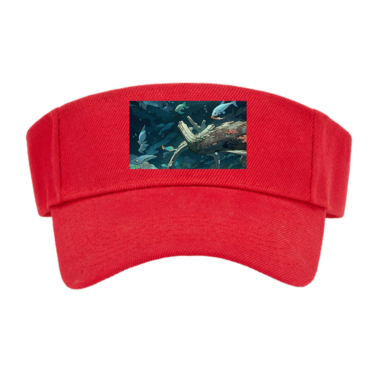 Underwater Scene with Fish and Sunken Log -  Visor cap