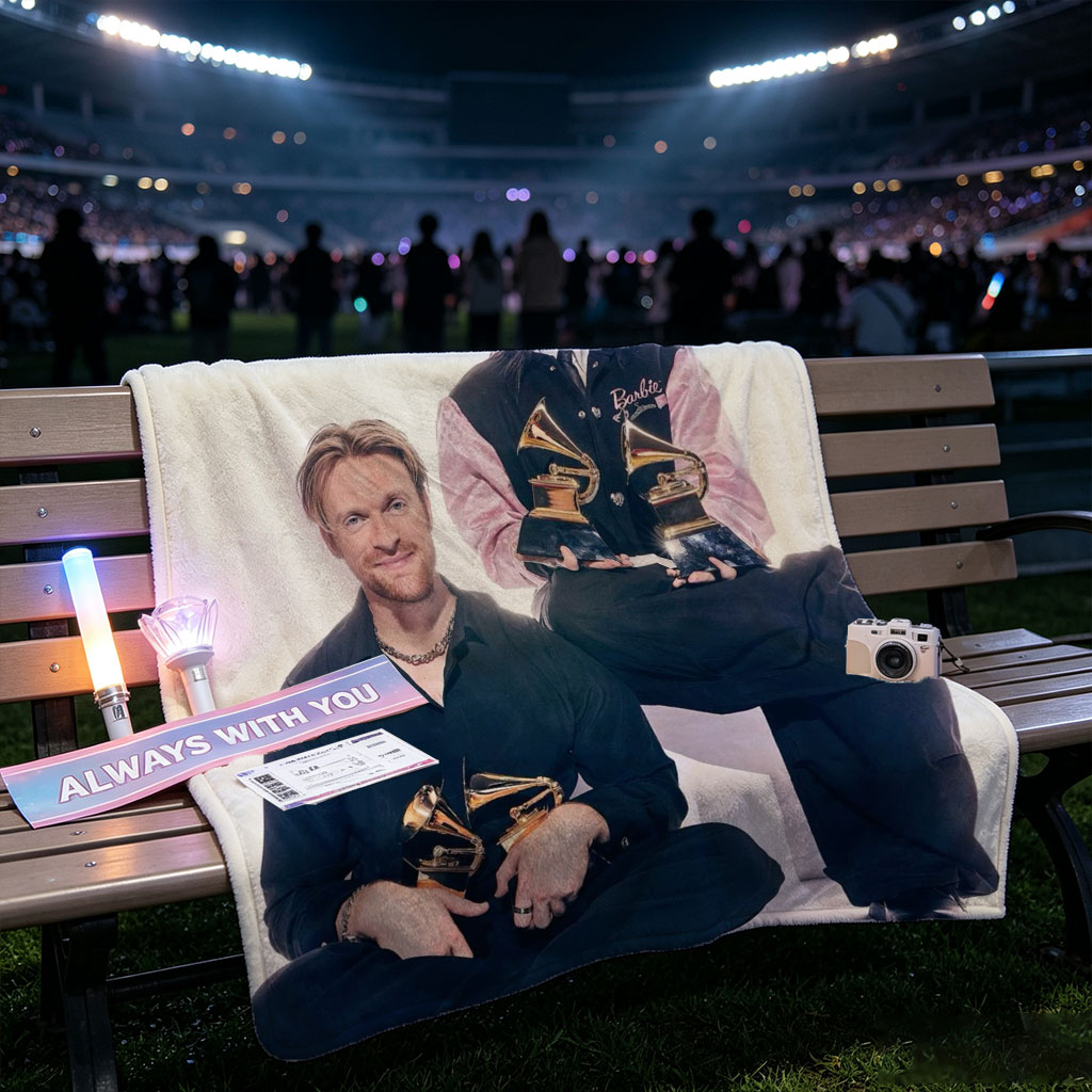 Billie Eilish and Finneas O'Connell at the Grammys with Their Awards - Blankets