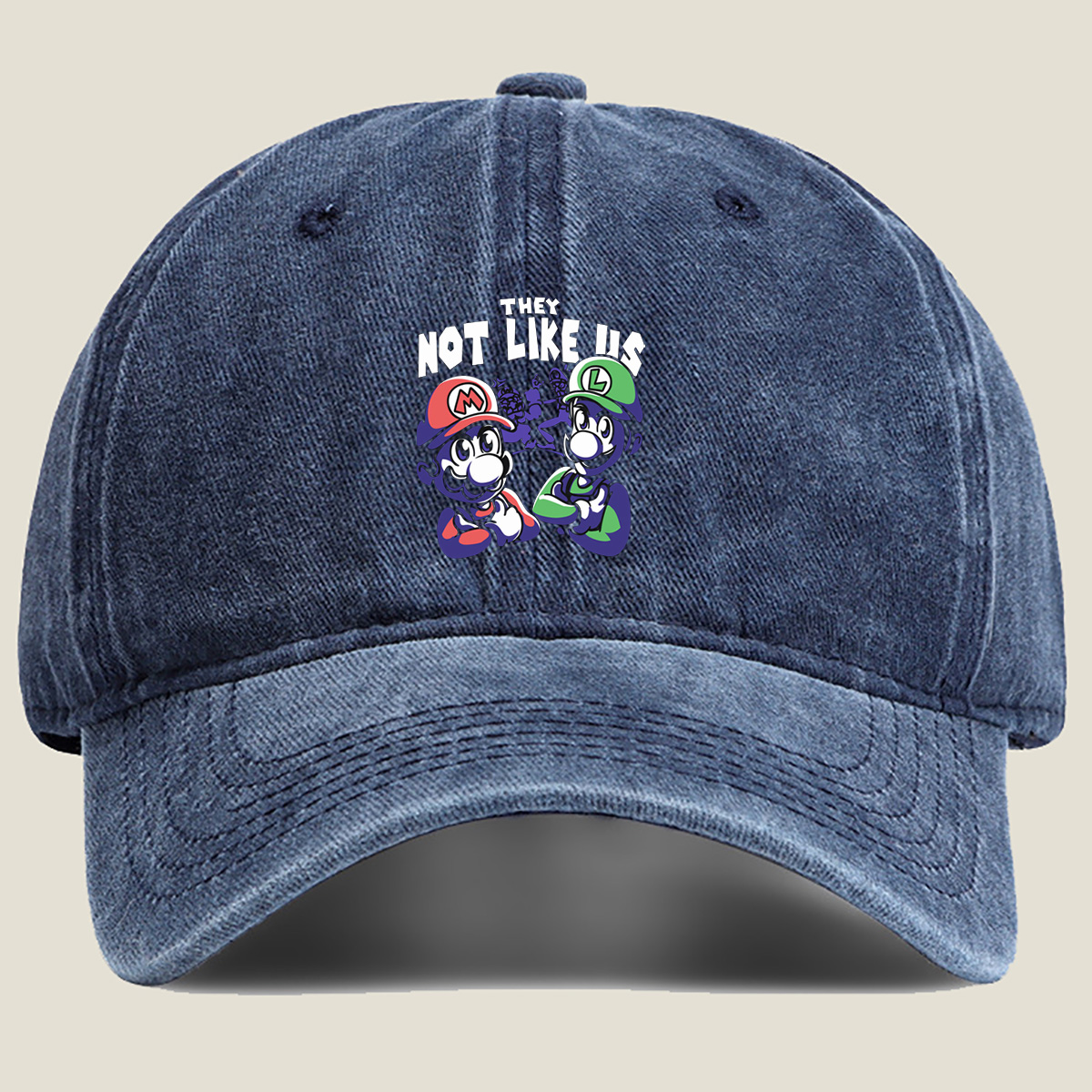 Mario and Luigi: They Not Like Us - Washed Denim - Baseball Cap