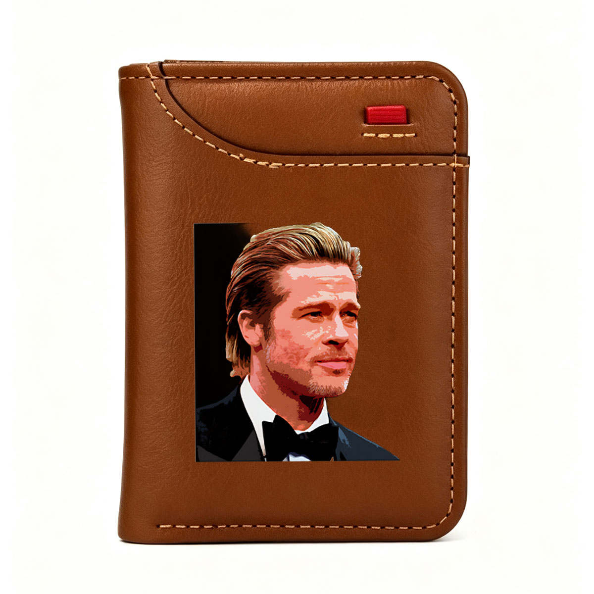 Brad Pitt in a Tuxedo Portrait - Vertical Style Wallet