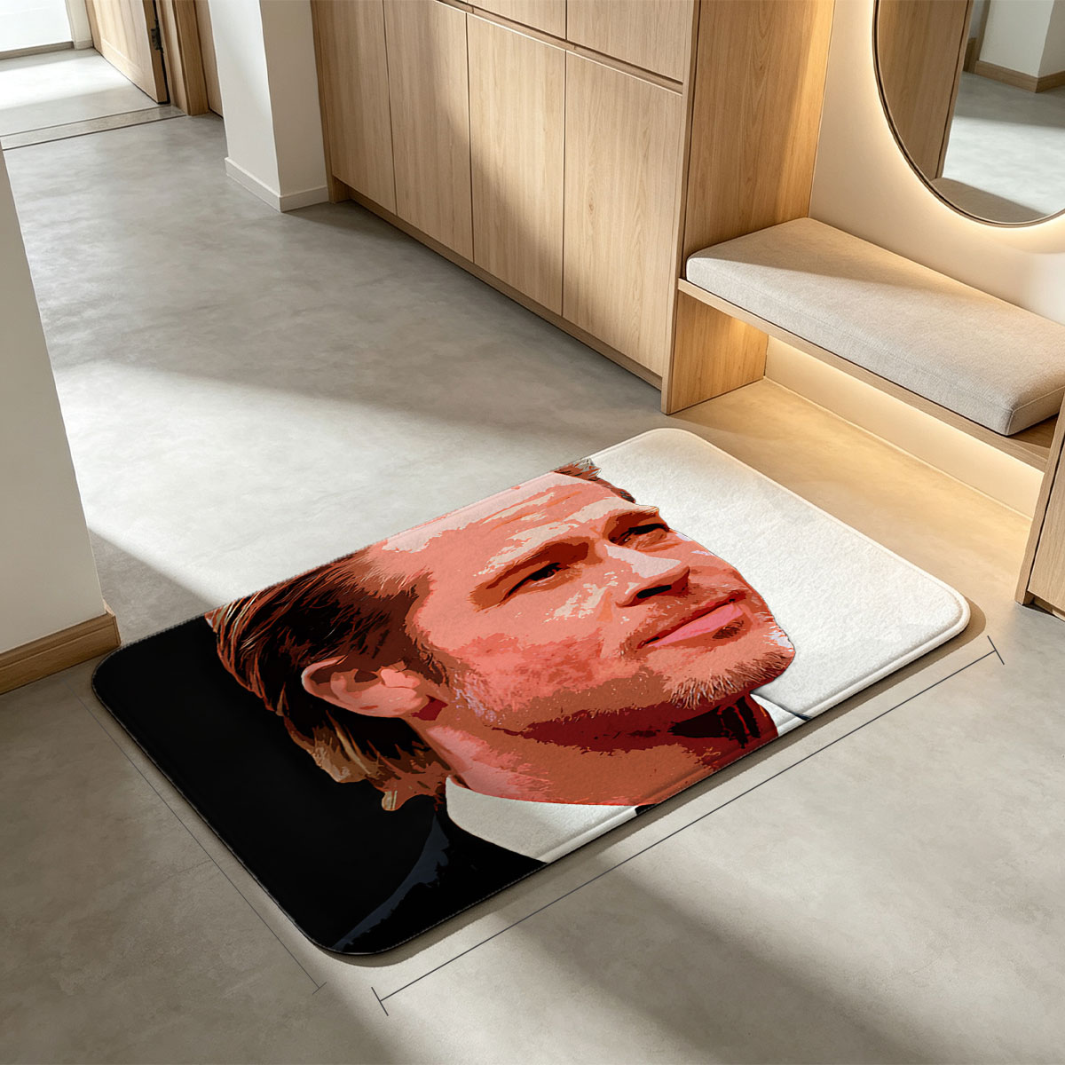 Brad Pitt in a Tuxedo Portrait - Flannel floor mat