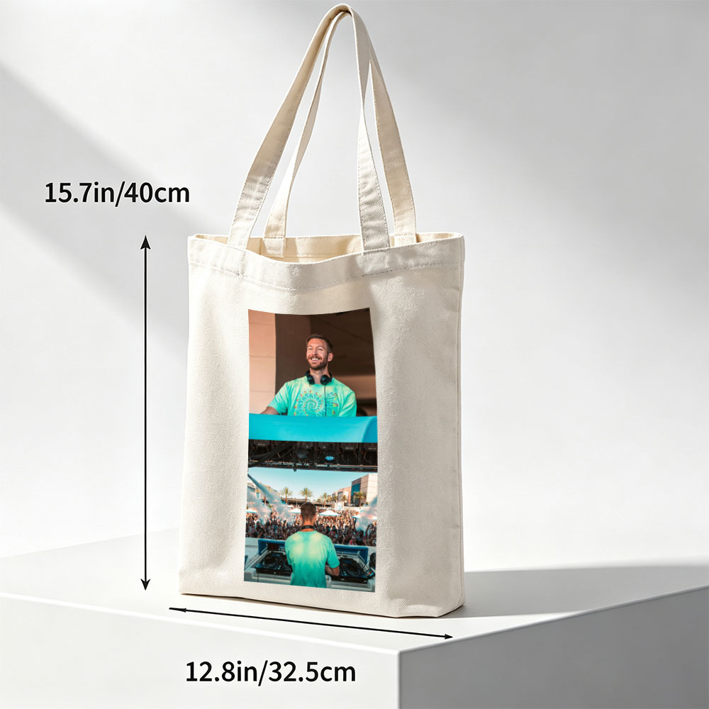 Dimitri Vegas & Like Mike Live Performance at Festival with Crowd and DJ Setup - Canvas tote bags