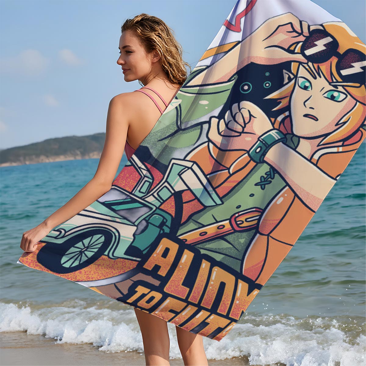 A Link to the Future: Zelda Meets Back to the Future - Beach towels