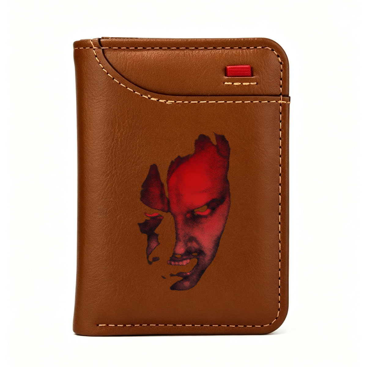 Red-Toned Portrait of a Man with Intense Gaze - Vertical Style Wallet
