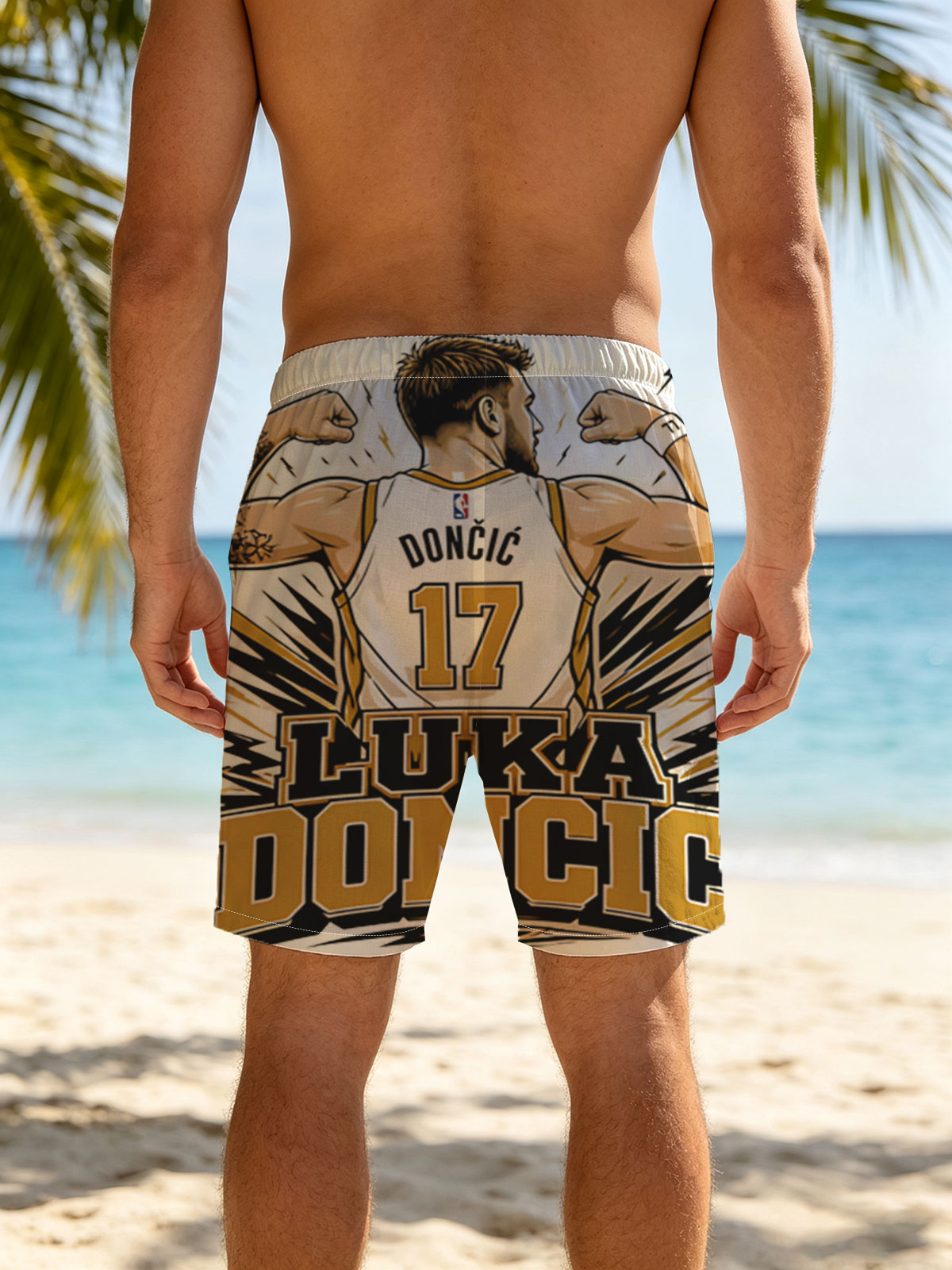 Luka Doncic NBA Player Jersey Artwork -  Beach shorts