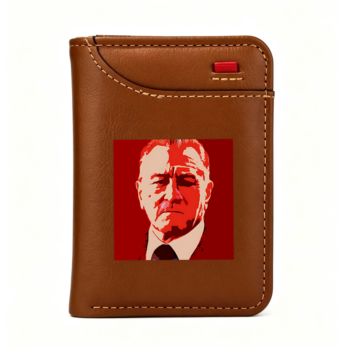Portrait of a Man in Red and White Stylized Art - Vertical Style Wallet
