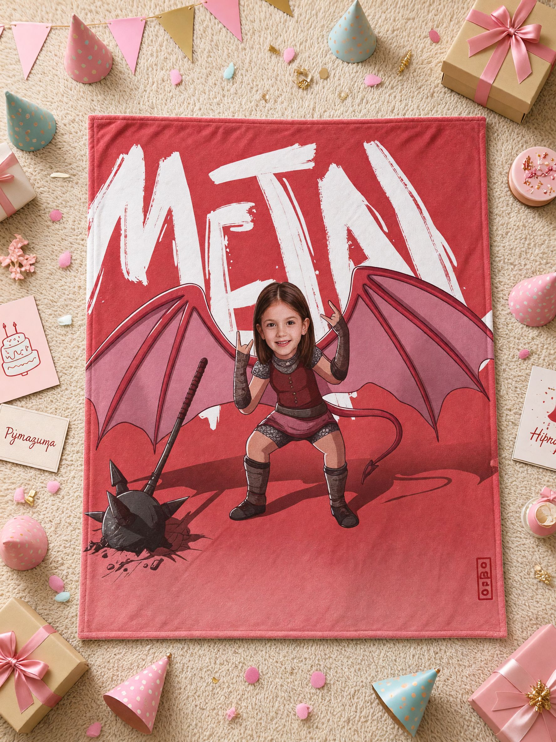 Custom Face Photo Fleece Blanket, Personalized Heavy Metal Rocker Art Throw, Cozy Anti-Pilling Warm Gift for Couch Bed