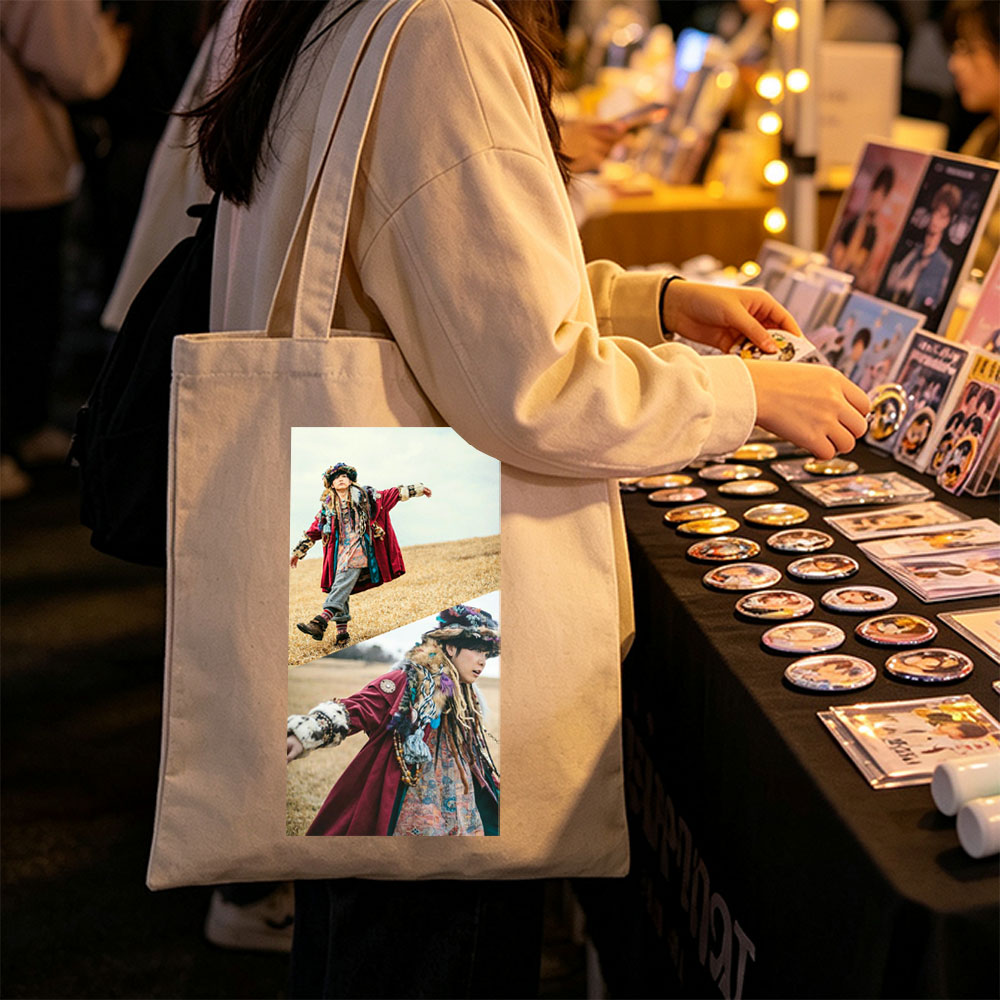 Yosuke Kubozuka in a Bohemian Fashion Shoot on a Golden Field - Canvas tote bags