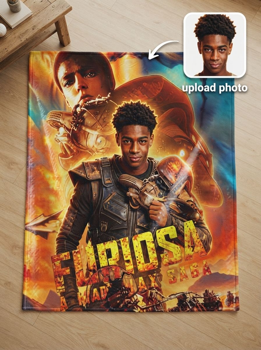 Custom Photo Face Flannel Blanket Personalized Movie Action Hero Throw Ultra Soft Warm Bedding Decor Gift for Friends