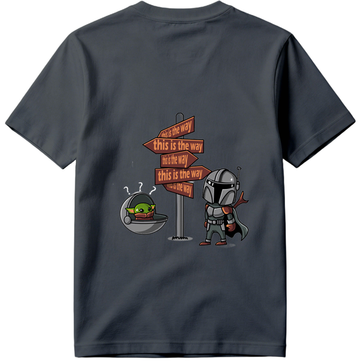 The Mandalorian and Grogu at Crossroads Sign - Tee
