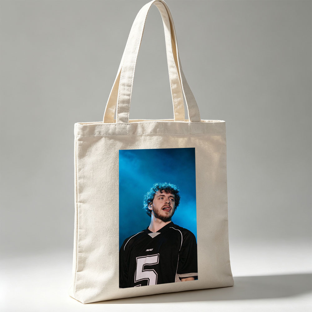 Lauv Performing on Stage in a Black Jersey with Number 5 - Canvas tote bags