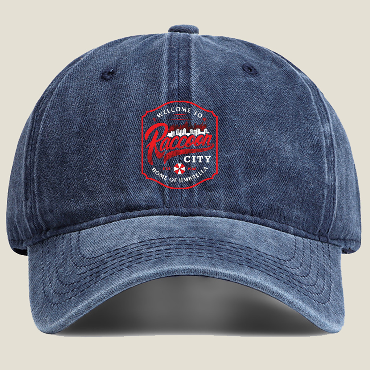 Welcome to Raccoon City: Home of Umbrella - Washed Denim - Baseball Cap