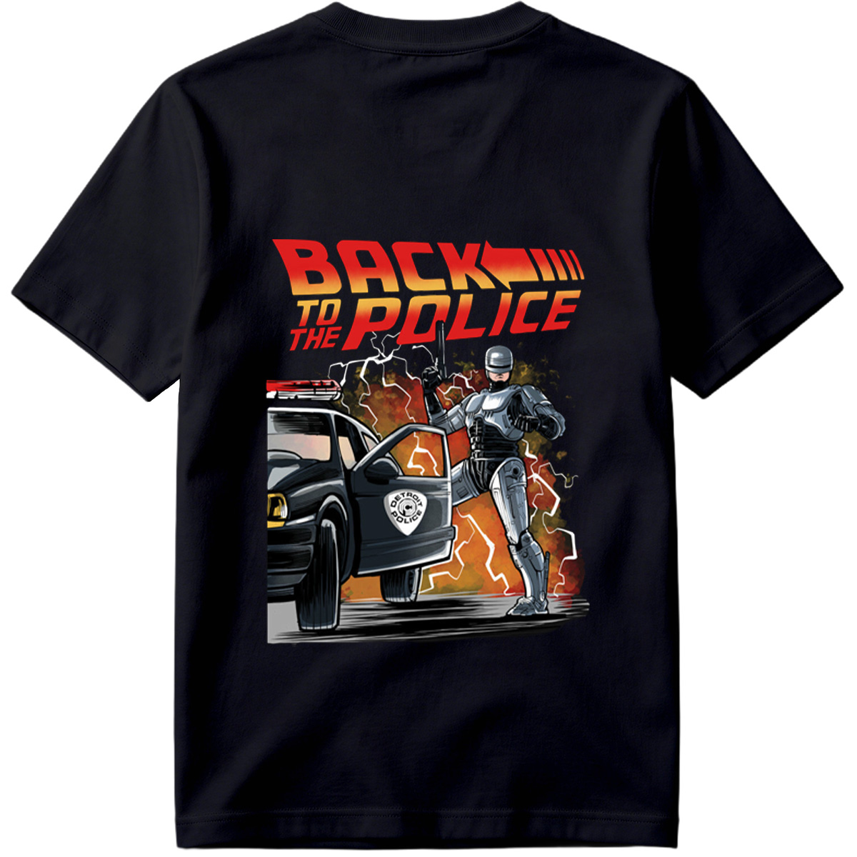 Back to the Police: RoboCop and Detroit Police Car - Tee