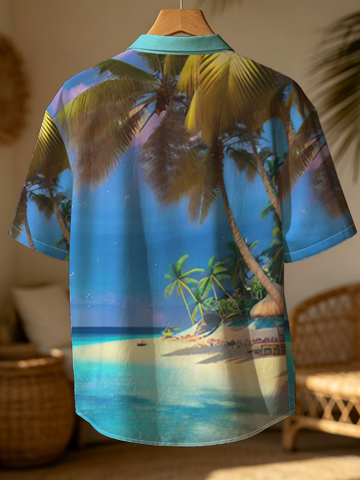 Tropical Beach with Palm Trees and Crystal Clear Water -  Shirt