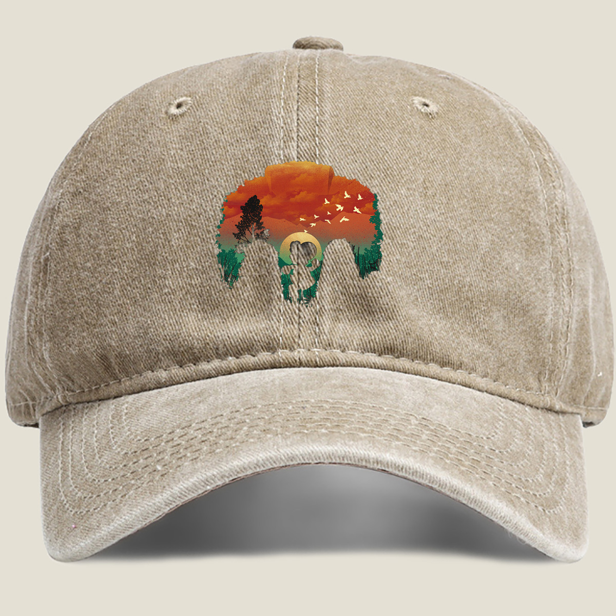 Mickey Mouse at Sunset - Washed Denim - Baseball Cap