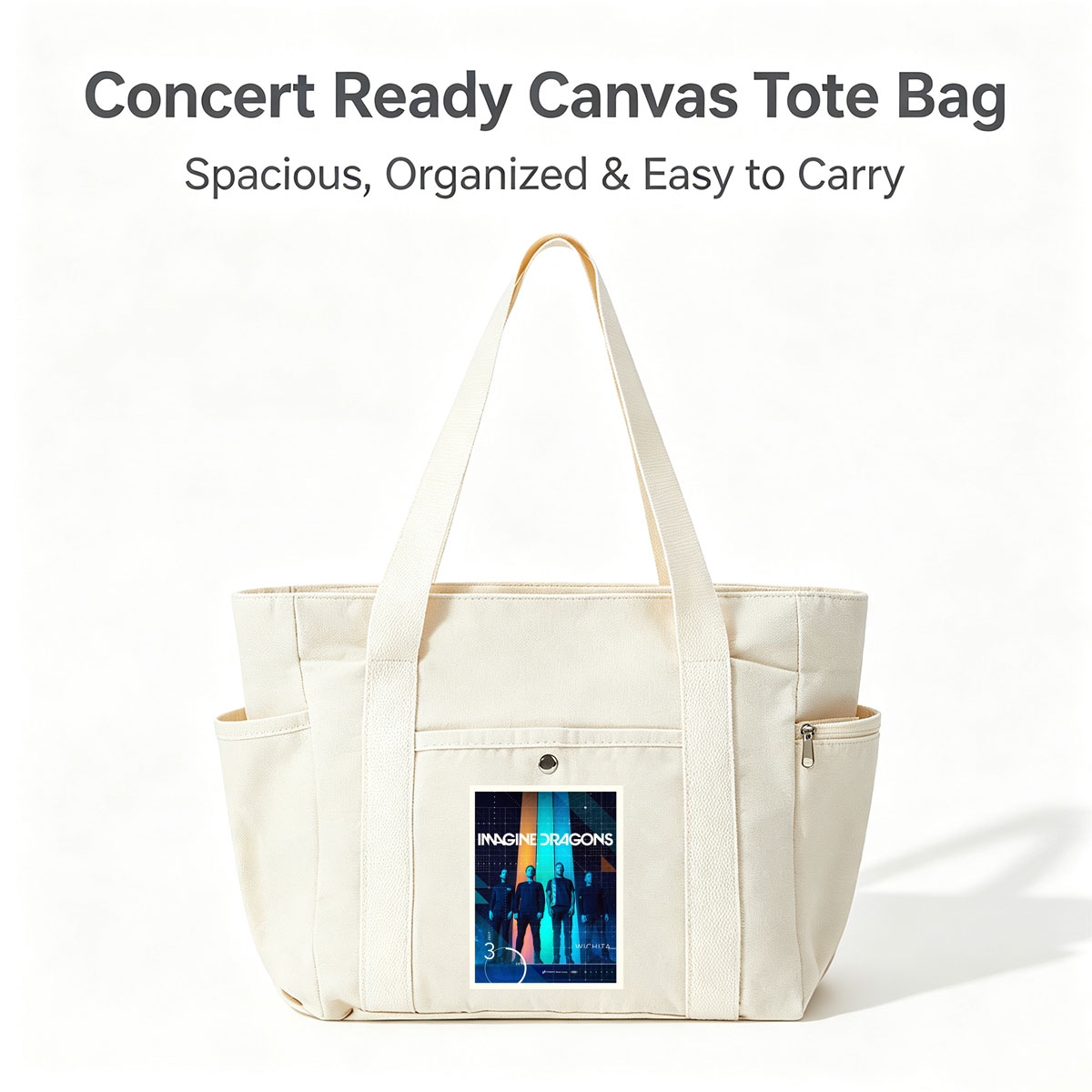 Imagine Dragons Live Performance in Wichita 2016 Concert Poster - Multi-pocket bags