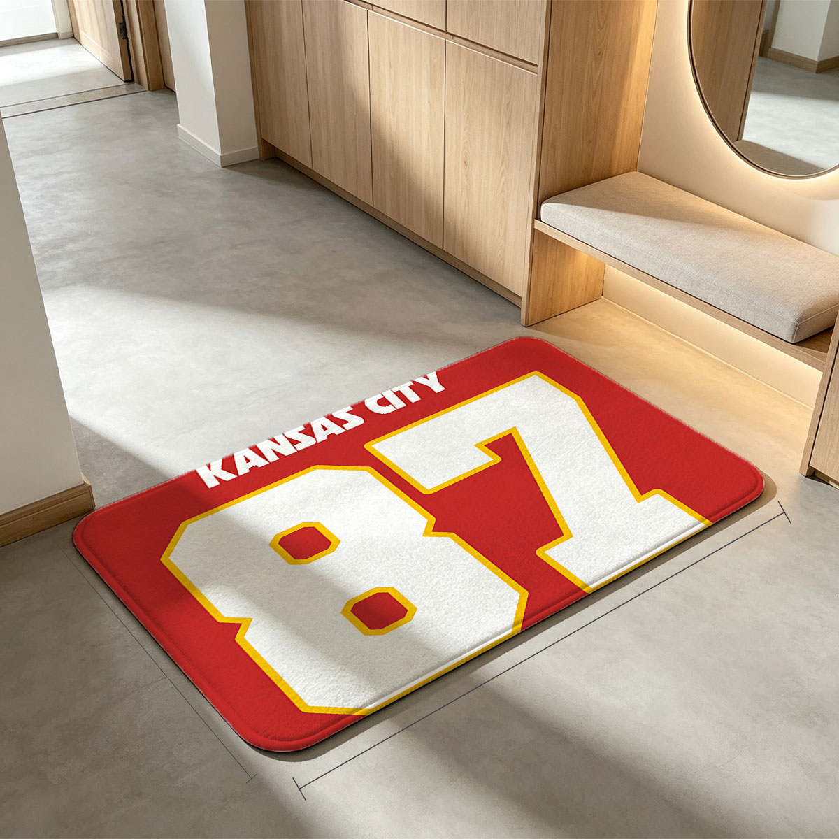 Kansas City 87 Jersey Number - Flannel floor mat
