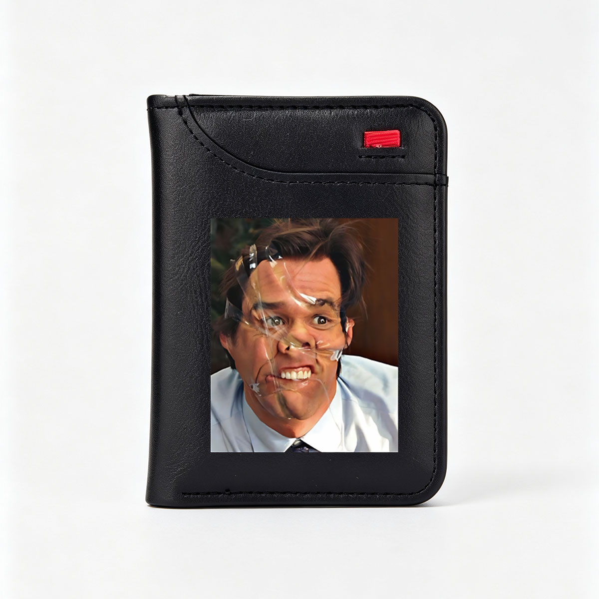 Mark Wahlberg with Distorted Facial Expression and Tape Overlay - Vertical Style Wallet