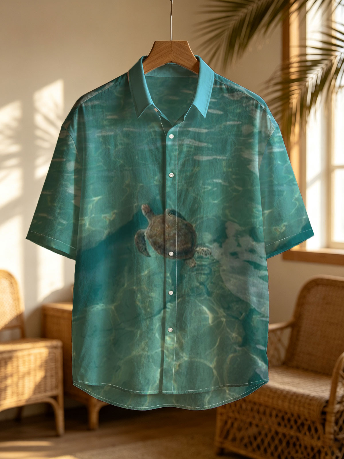Sea turtle swimming in clear turquoise water -  Shirt