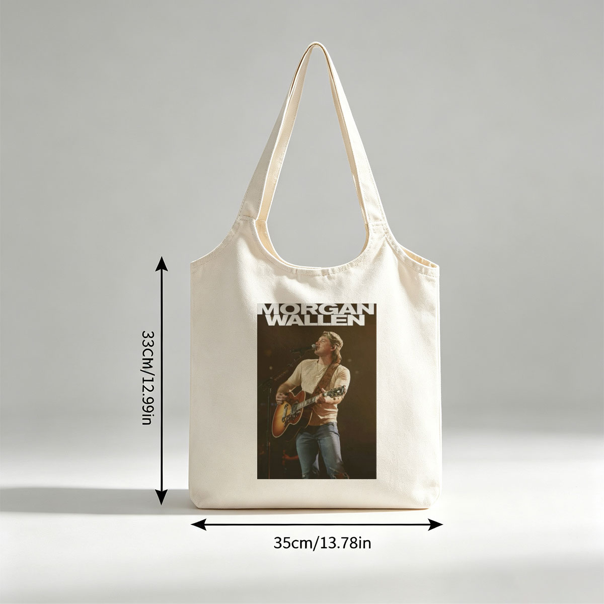 Morgan Wallen Live Performance Playing Acoustic Guitar on Stage - Canvas shoulder bags/