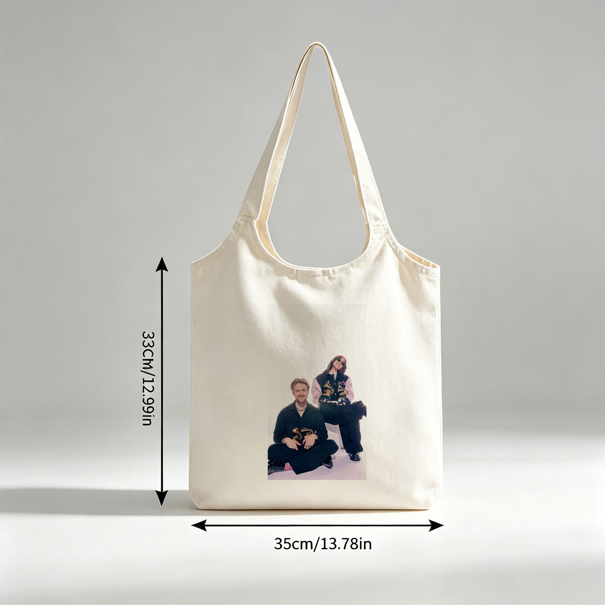 Billie Eilish and Finneas O'Connell at the Grammys with Their Awards - Canvas shoulder bags/