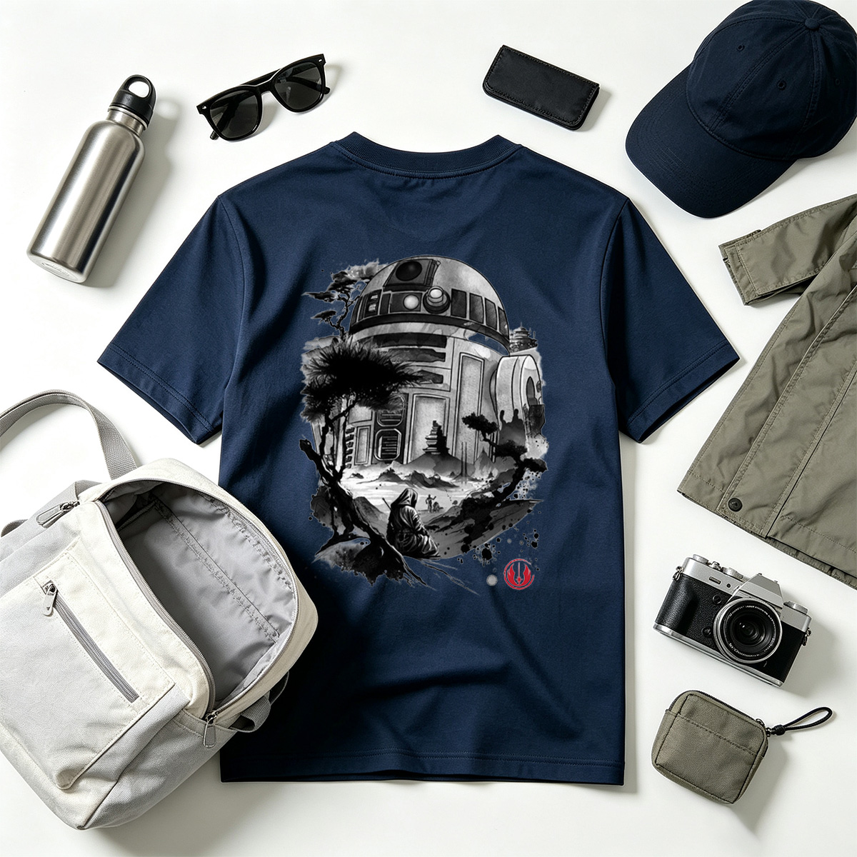 Star Wars: R2-D2 and Jedi in Zen Landscape - Tee