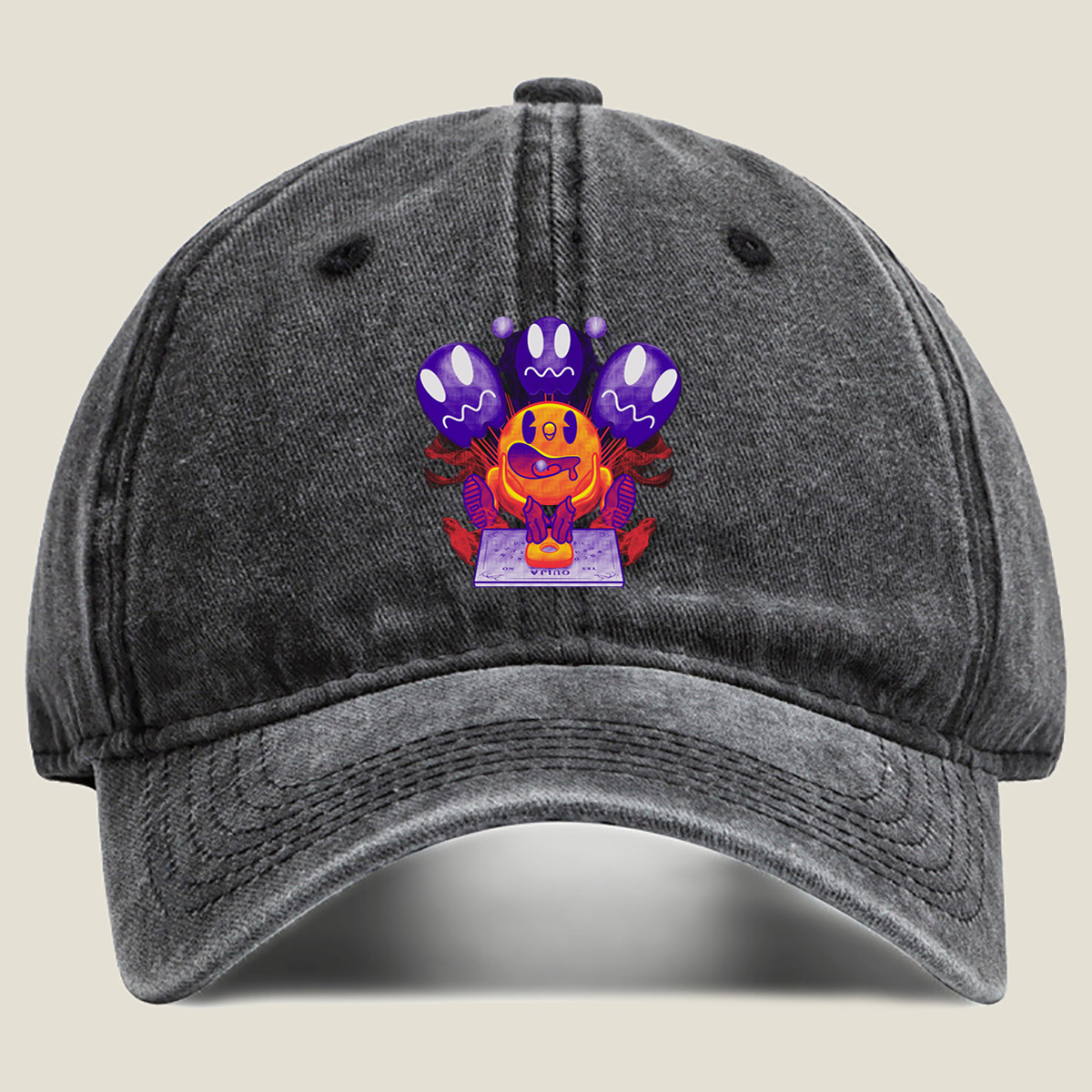 Pac-Man and Ghosts Ouija Board - Washed Denim - Baseball Cap