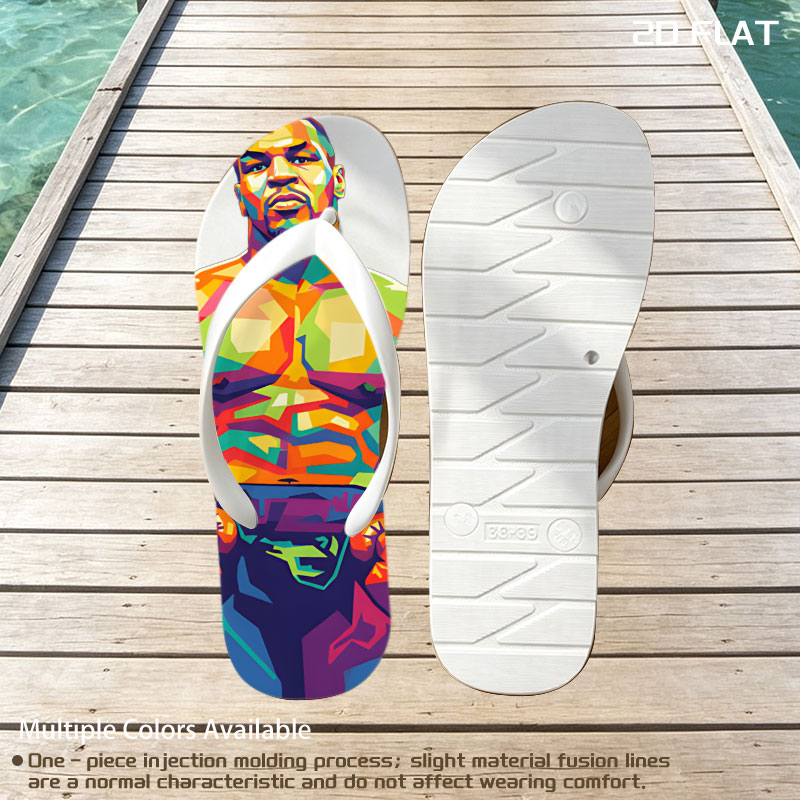 Boxing Legend in Vibrant Colors -  flip-flops