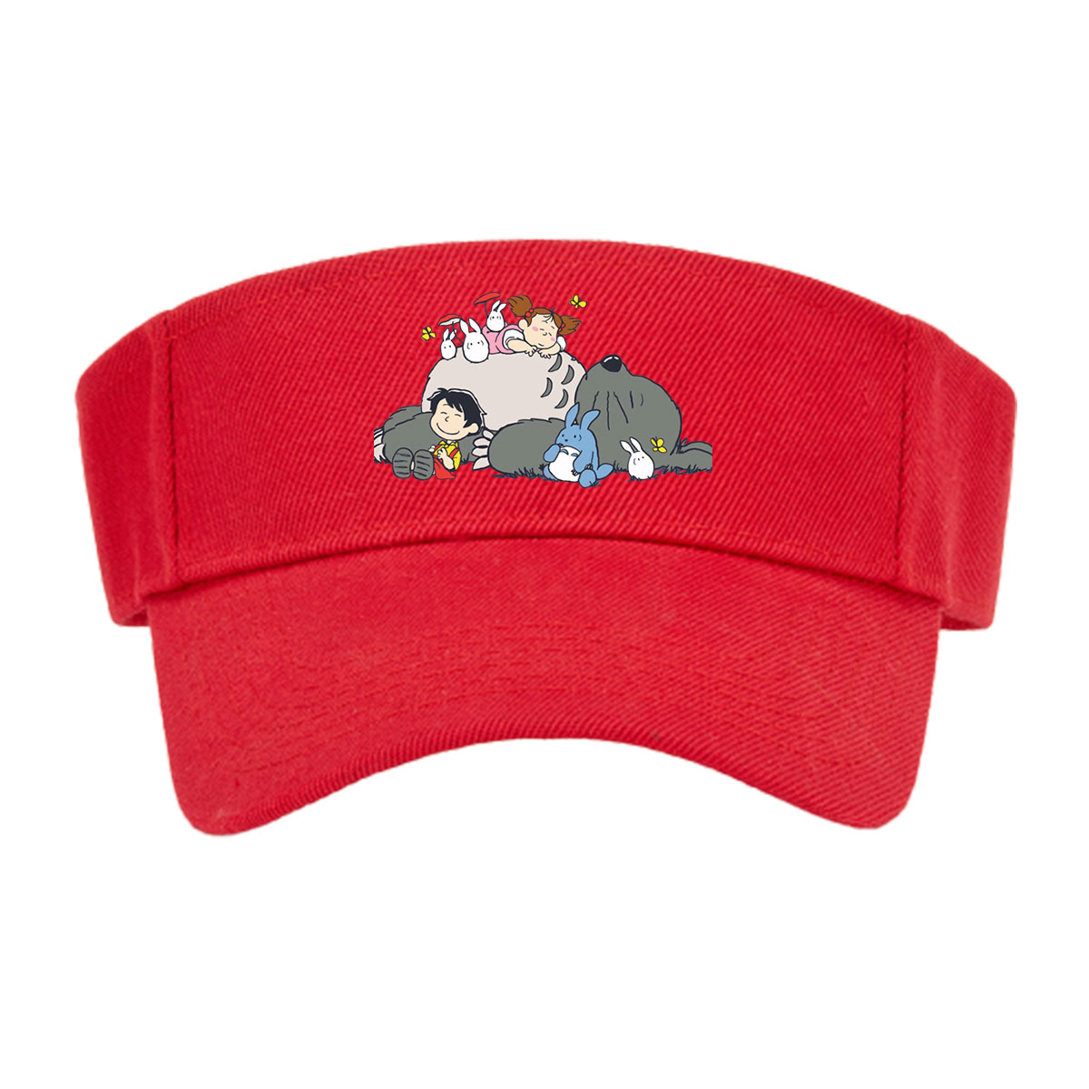 Totoro, Mei, Satsuki, and Friends in a Whimsical Forest Scene -  Visor cap