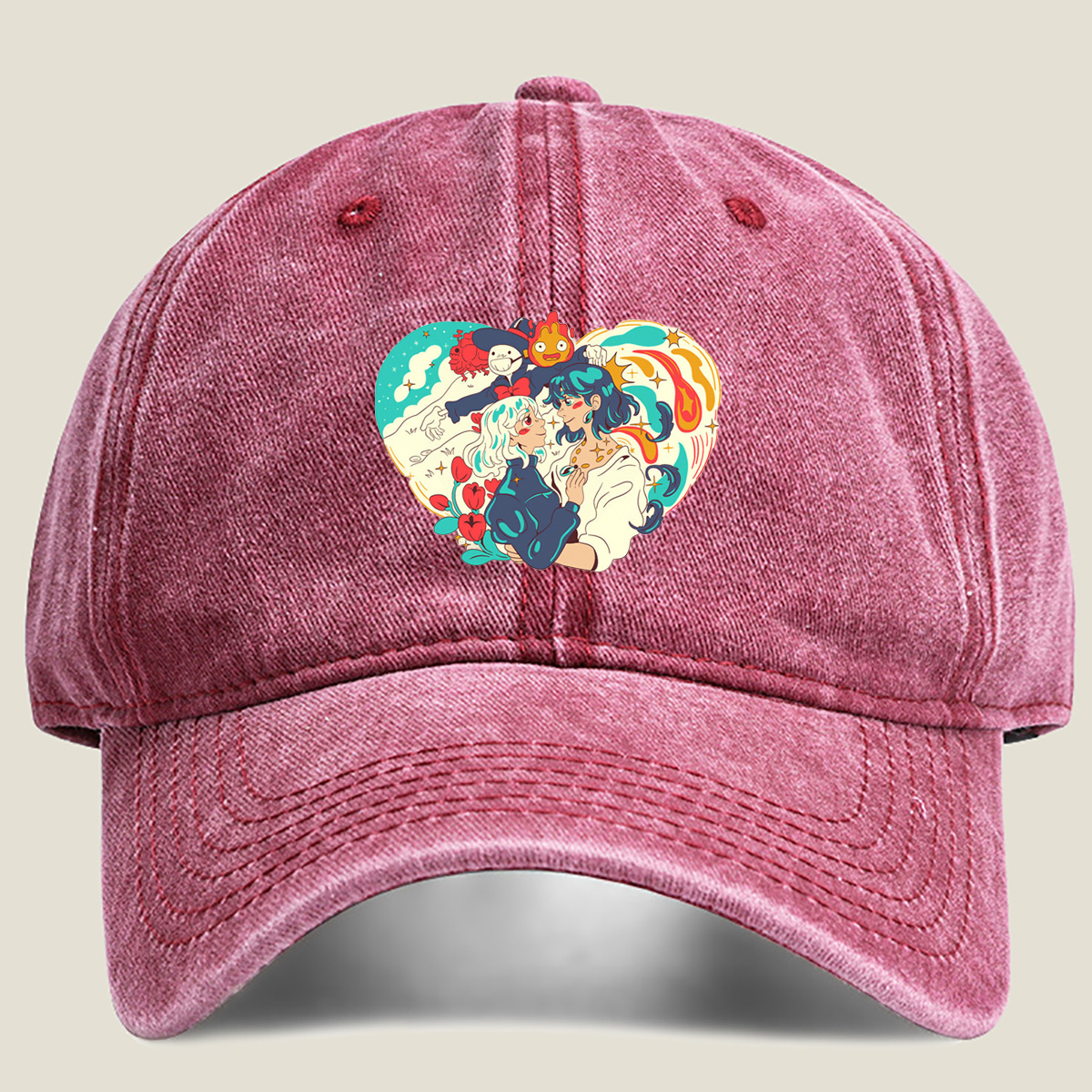 Steven Universe: Garnet, Amethyst, and Pearl in a Heartfelt Moment - Washed Denim - Baseball Cap