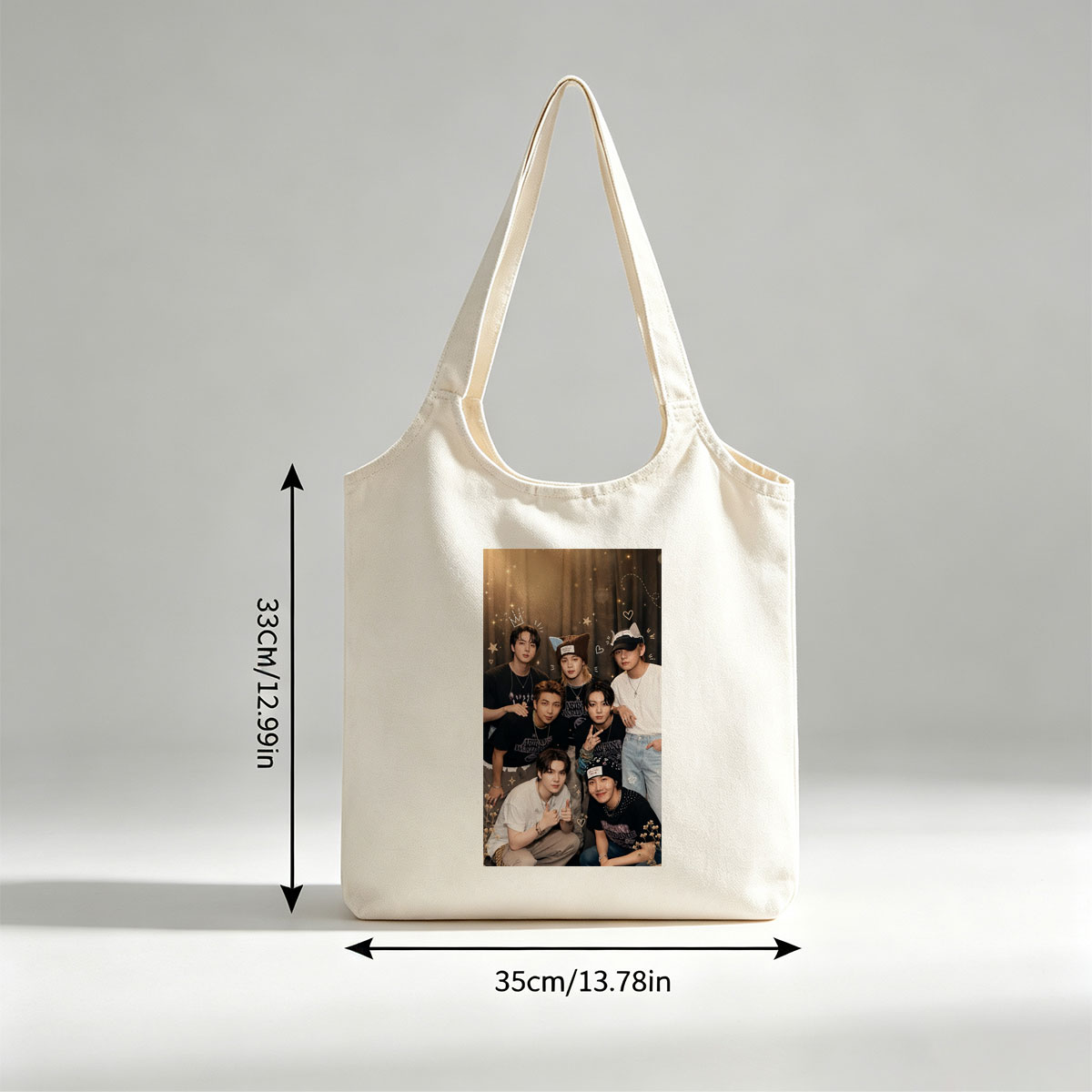 SEVENTEEN Group Photo with Festive Accessories and Sparkling Background - Canvas shoulder bags/