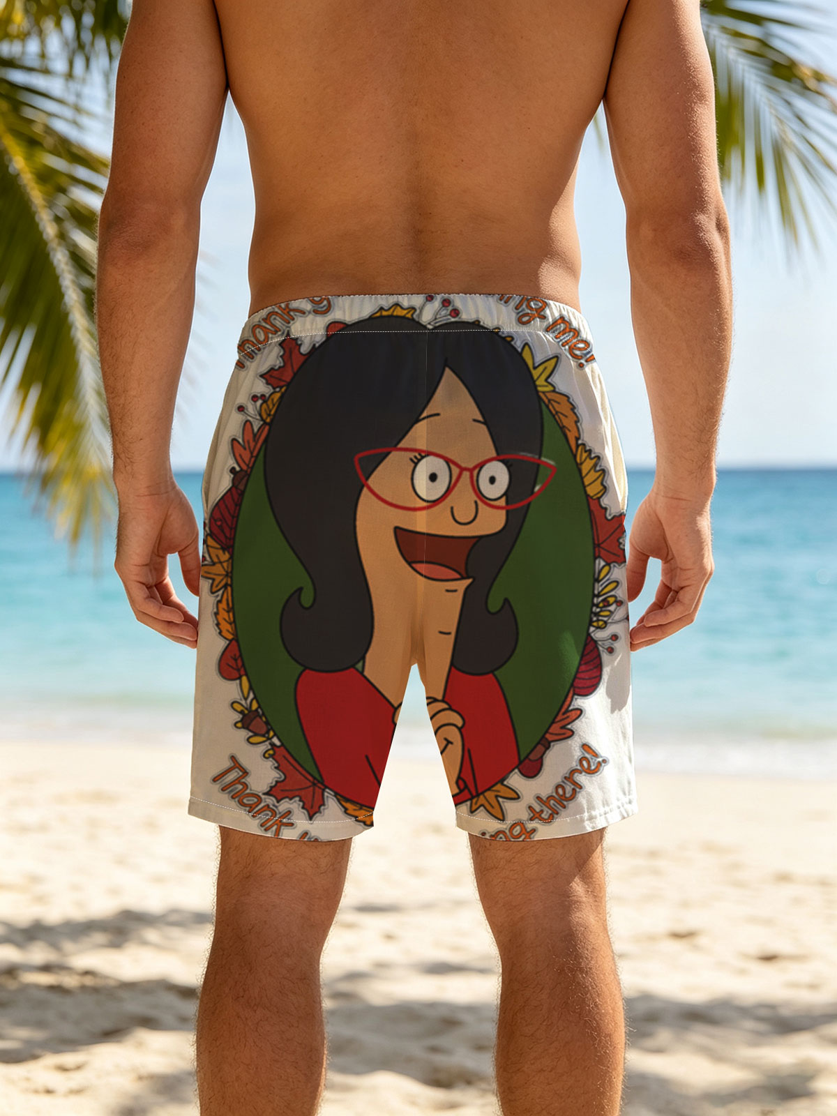 Thank You for Loving Me: A Heartfelt Message from a Cartoon Character -  Beach shorts