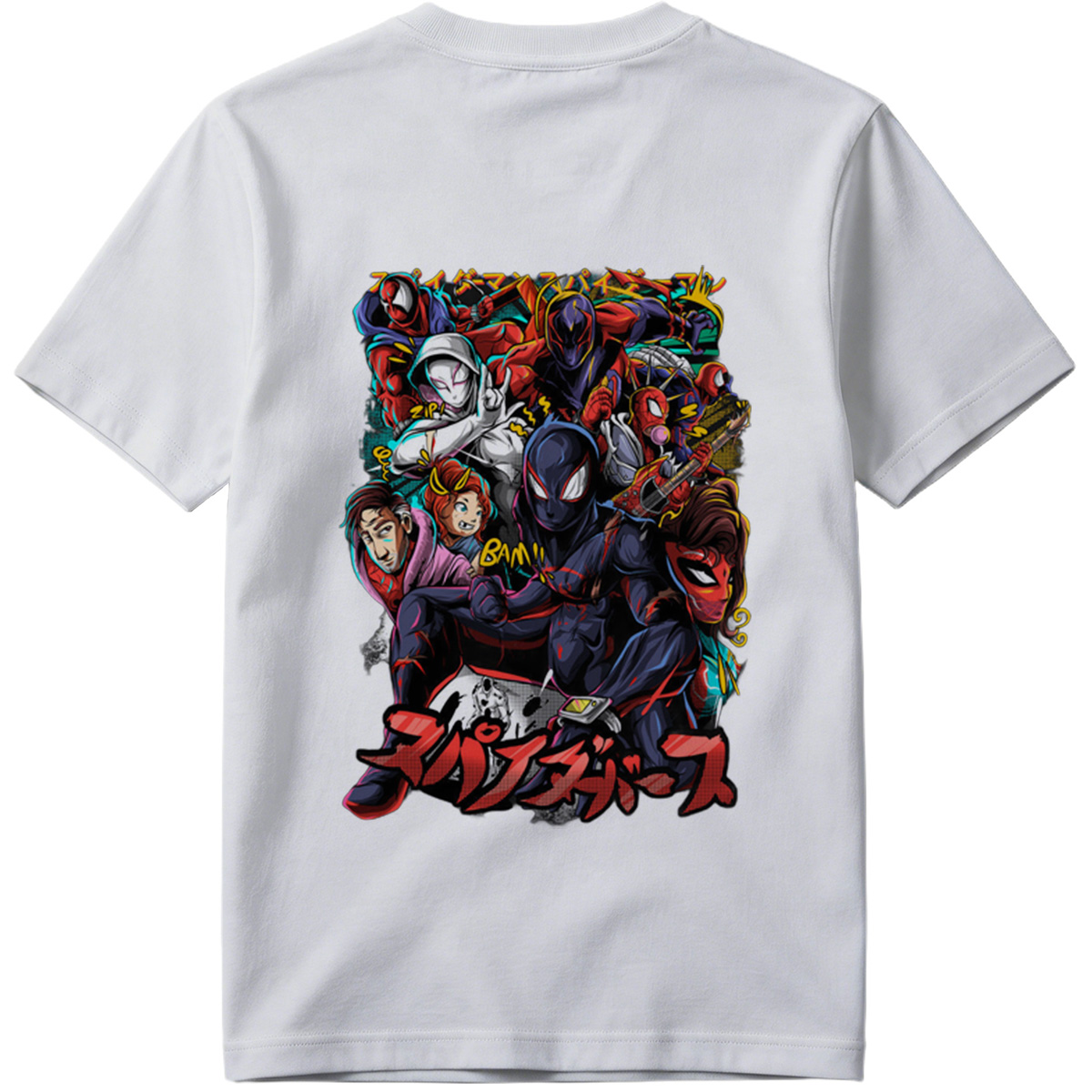 Spider-Verse: Miles Morales, Gwen Stacy, Peter Parker, and the Spider-Family - Tee