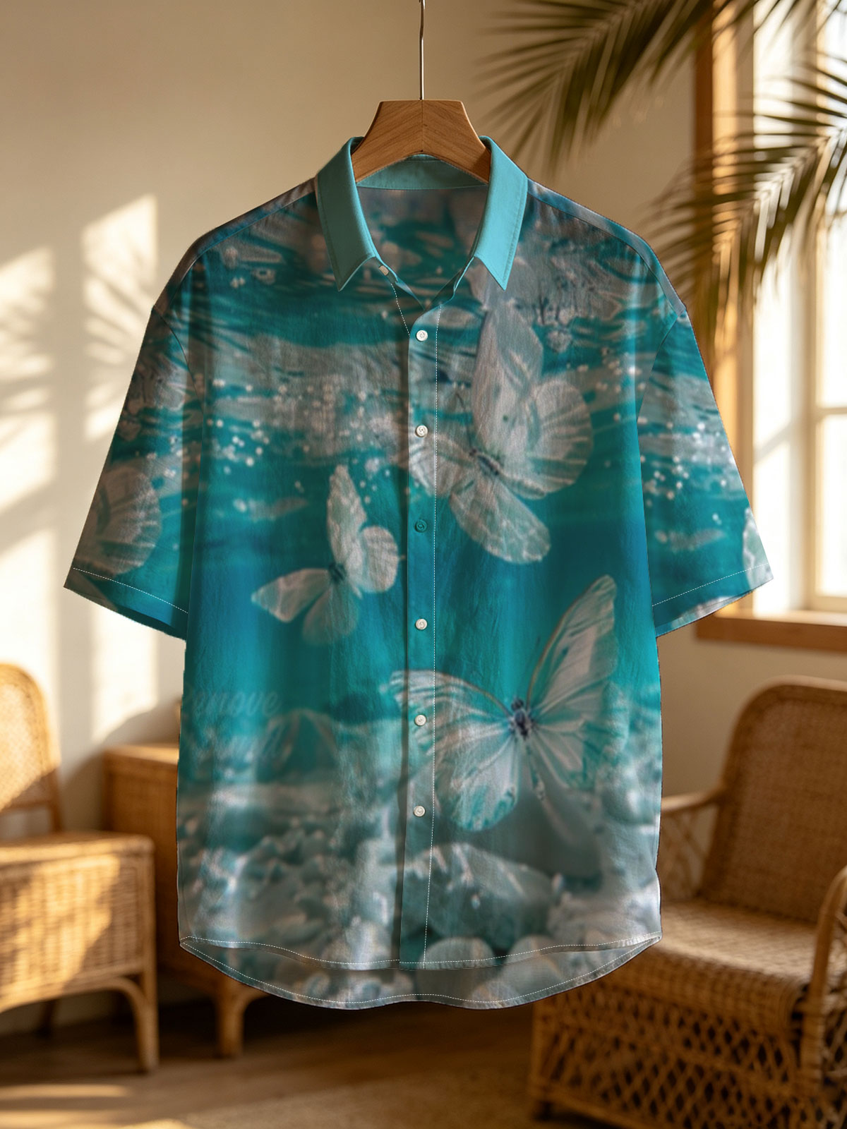 Butterflies floating underwater in clear blue water -  Shirt