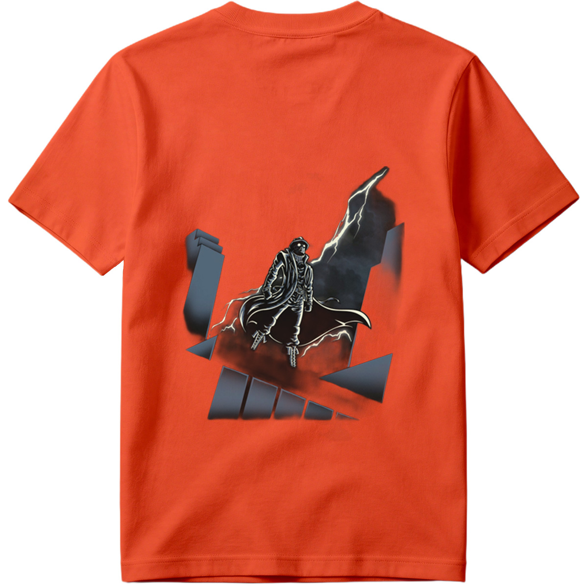 The Shadow of the Storm: Dark Hero on Rooftop - Tee