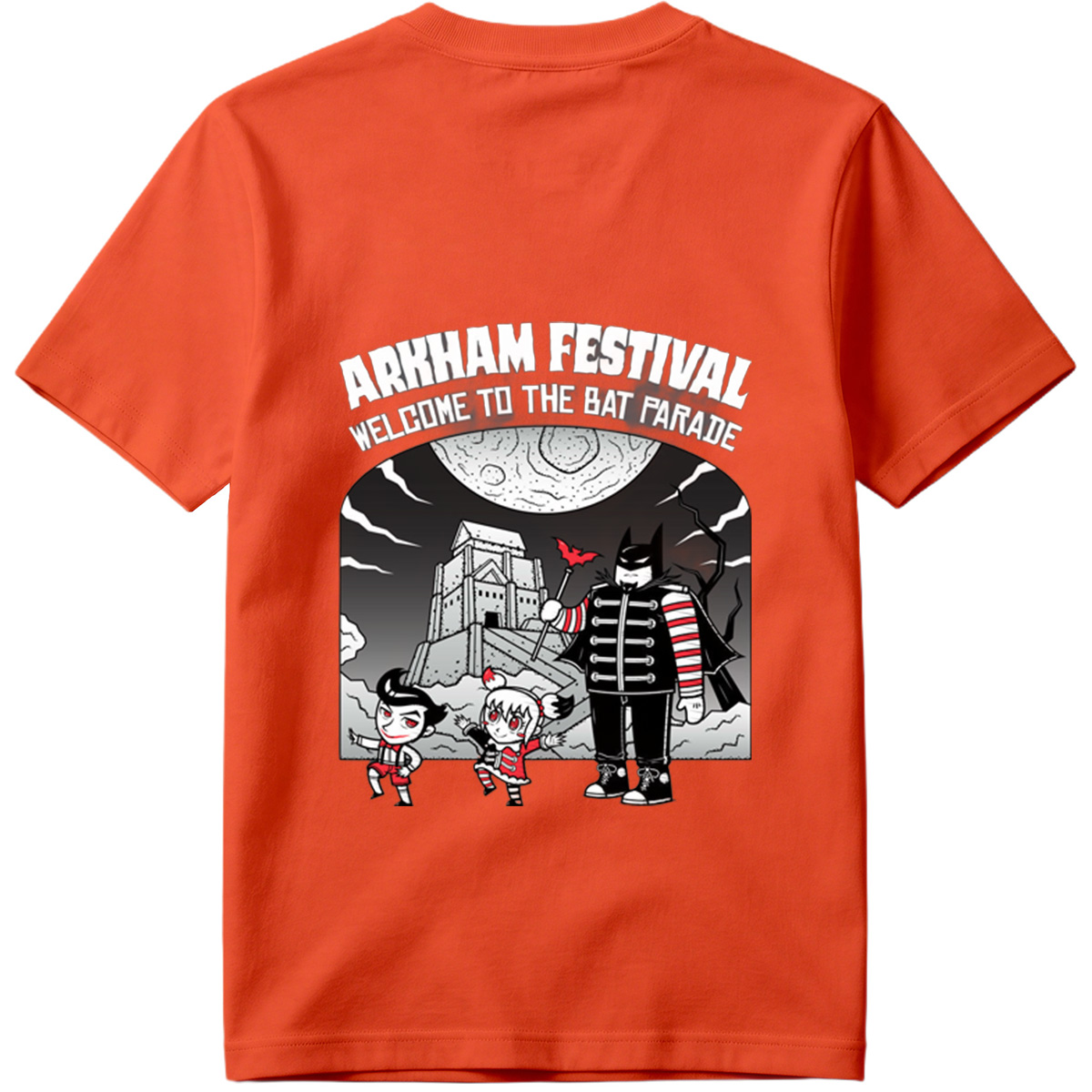 Arkham Festival: Batman, Harley Quinn, and The Joker in the Bat Parade - Tee