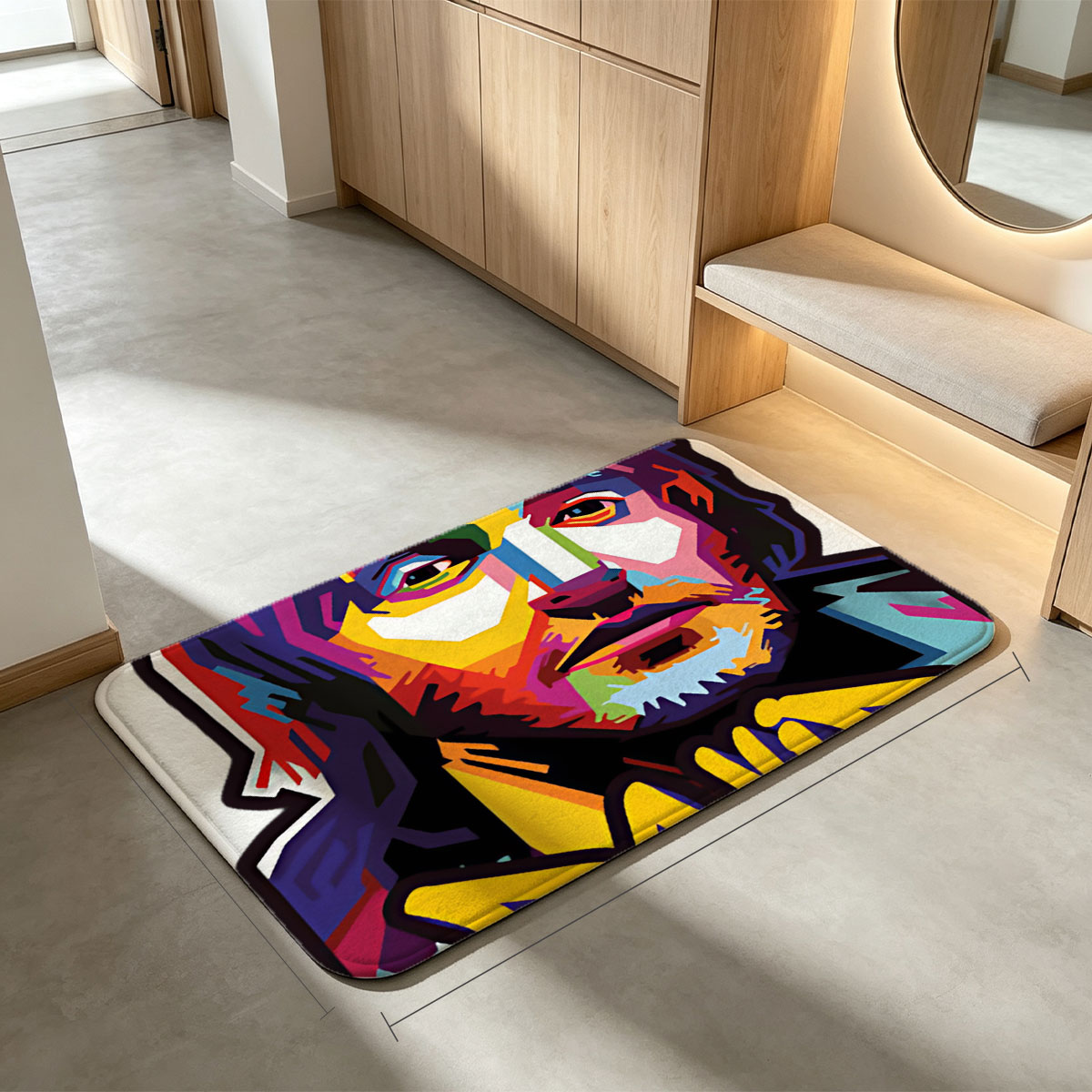 David Guetta Colorful Portrait Art - Flannel floor mat