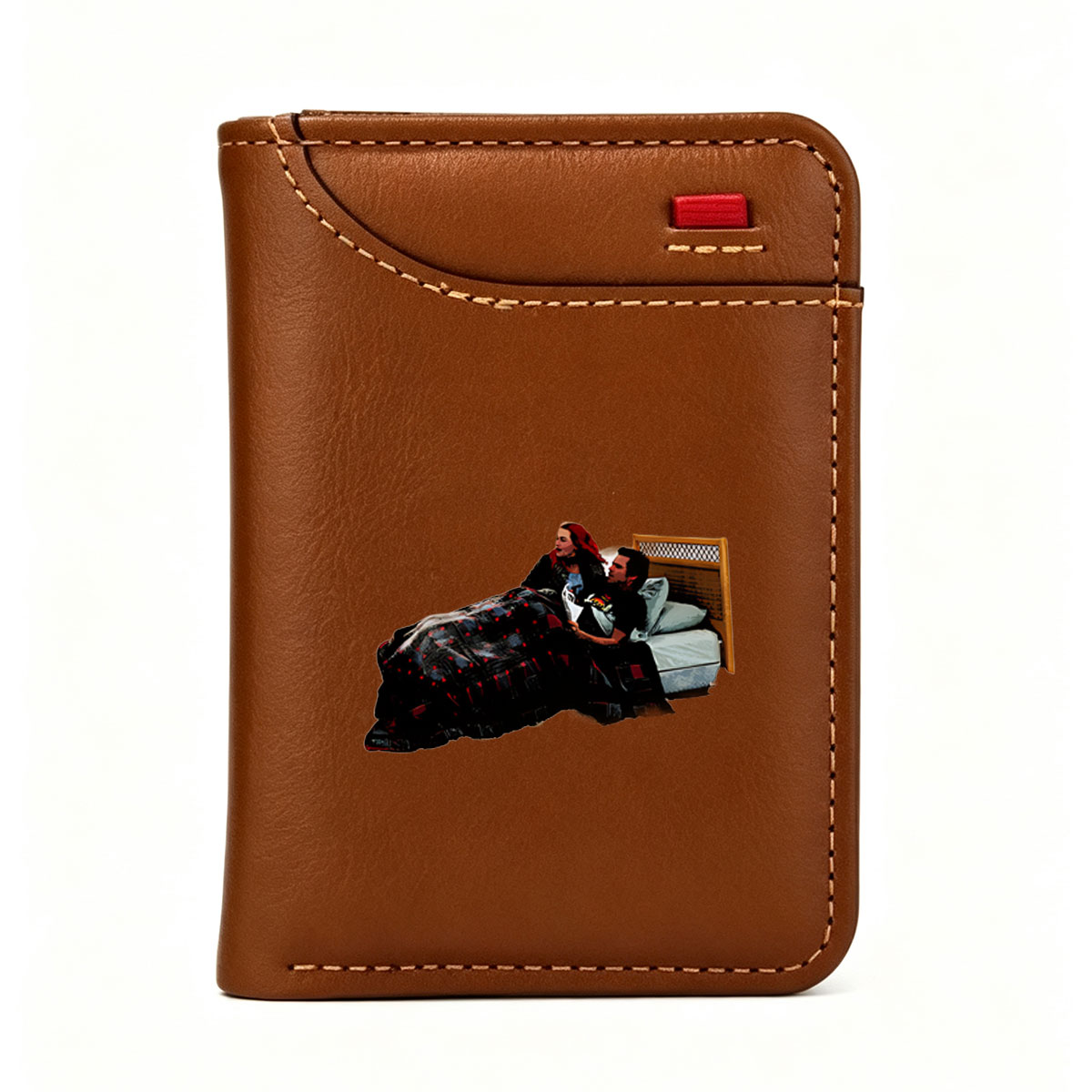 Couple in Bed Sharing a Moment Under a Quilt - Vertical Style Wallet