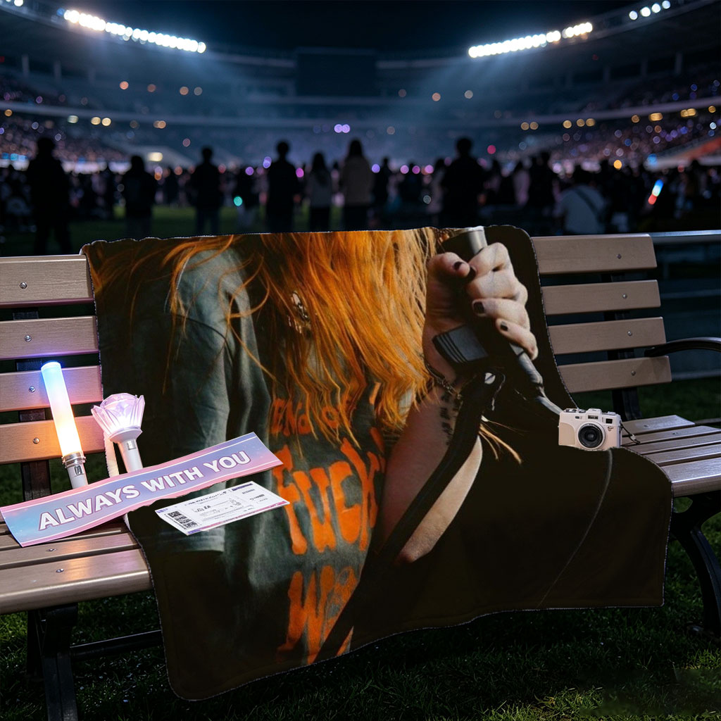 Paramore's Hayley Williams Performing on Stage with Microphone in Hand - Blankets