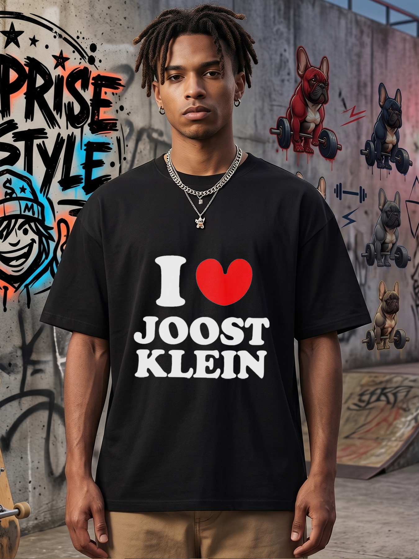 Men's Printed T-Shirt I Love Joost Klein Graphic Design Casual Round Neck Summer Lightweight Breathable Short Sleeve Tee for Fans and Music Lovers Adult Unisex Style